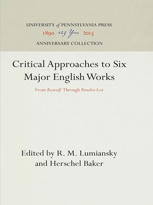 cover image of Critical Approaches to Six Major English Works